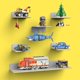 thumbnail image 1 of Estantería BlissBox Pack de 9 gris compatible con ladrillos LEGO, 1 of 9