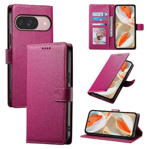 Funda para FOXDOCK Google Pixel 9 Pro– Cuero Premium, 3 ranuras para tarjetas, Protección contra impactos