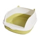 thumbnail image 4 of Caja de arena para gatos de cara alta, bandeja de arena para mascotas, orinal para gatos, orinal semiabierto portátil profundo, orinal para mascotas, Color Verde L, 4 of 5