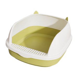 Ioensy - Caja De Arena Para Gatos De Cara Alta, Orinal Para Gatos, Inodoro Para Conejitos, Suministros Para Mascotas, Viajes, Verde S