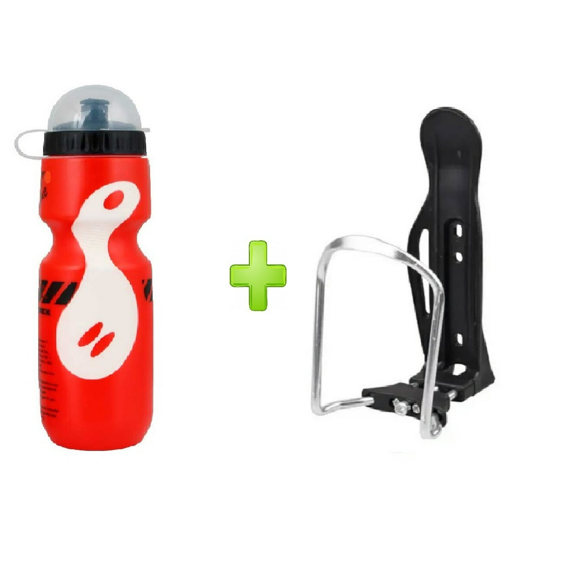 Defensor - Botella + Porta Soporte De Botella Kit De Bicicleta Ciclismo Color Rojo