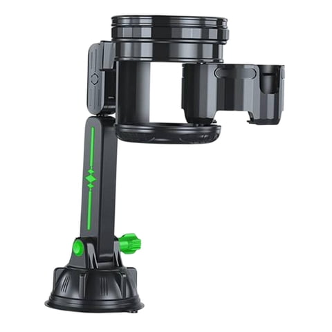 Ioensy - Portavasos Para Consola De Coche Con Ventosa, Accesorios Automotrices Para Tazas, Largo, Verde