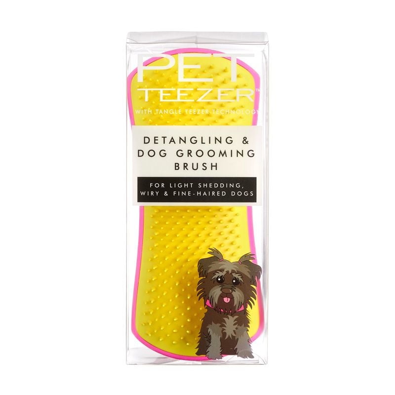 Pet Teezer - Cepillo Desenredante Para Perro Rosado/Amarillo 1 Un
