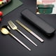 thumbnail image 1 of 3pcs/Set Portuguese Stainless Steel Portable Cutlery Set, Chopsticks Spoon Fork Cutlery Set, 1 of 5