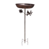 Magideal - Cuenco De Baño Para Pájaros De Pie, Cuenco De Alimentación Para Pájaros Con Cerca De Estacas, Patio Paisajístico Para Parque, Atrae Pájaros Al Aire Li