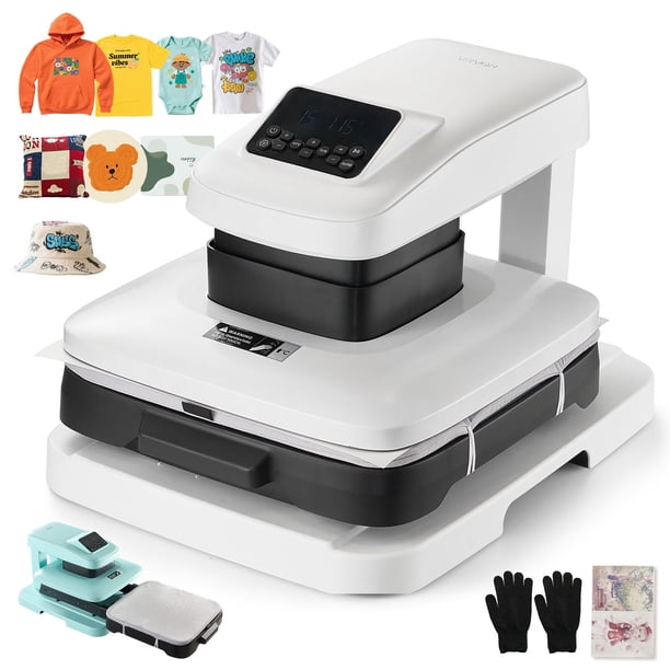 Máquina de prensa térmica automática VEVOR de 15 x 15 cm para sublimación de camisetas