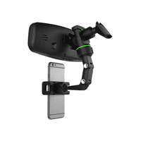 Genérico - Soporte Celular Auto, Retrovisor Universal 360°, Color Negro