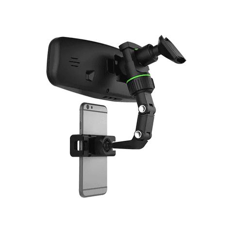 Genérico - Soporte Celular Auto, Retrovisor Universal 360°, Color Negro