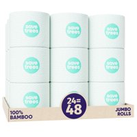 Papel Higiénico Save Trees Bamboo, 3 Capas, 24 Rollos, 300 Hojas
