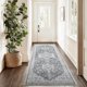 thumbnail image 1 of Alfombra Marsail, 76 x 244 cm, diseño floral vintage, antideslizante, lavable, 1 of 5