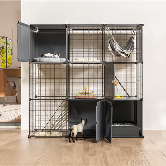 Recinto para Gatos PAWING de 3 Niveles para Interior y Exterior