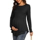 thumbnail image 1 of INSPIRE CHIC Top de Maternidad Babydoll de Manga Larga Blusa de Embarazo S Negro, 1 of 6