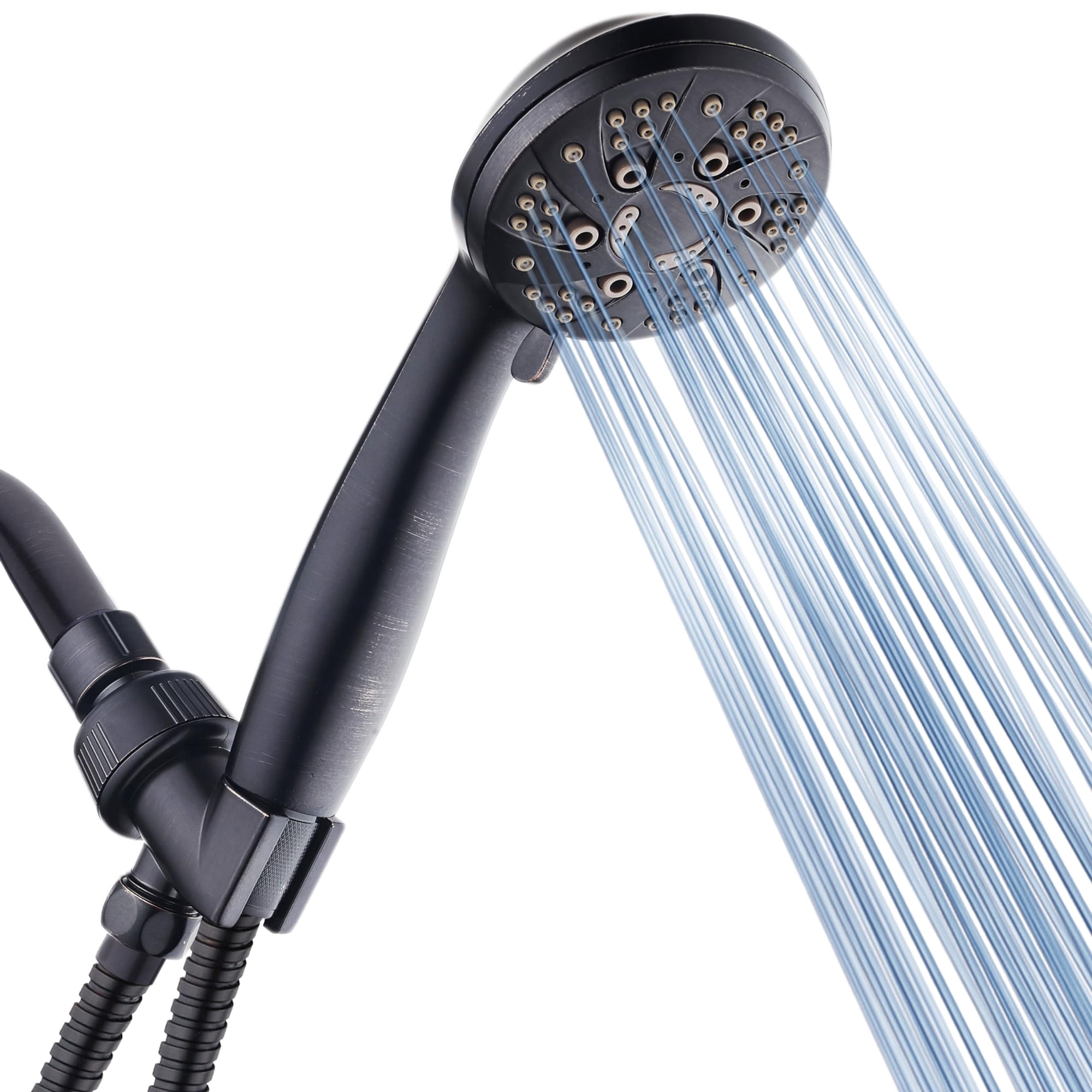Aquadance - Cabezal De Ducha De Alta Presión De 6 Posiciones Bronce Frotado Con Aceite