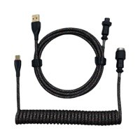 Bothyi - Cable En Espiral Usb A Tipo C De 1,8 M, Negro, Extensible, Para Teclado Mecánico