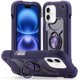 thumbnail image 1 of Funda for Apple iPhone 16 de 6.1 Pulgadas con Soporte de Doble Anillo, Soporte Giratorio de 360°, PC+silicona, Cubierta de Teléfono a Prueba de Golpes de Grado Militar de Alta Resistencia, Azul, 1 of 6