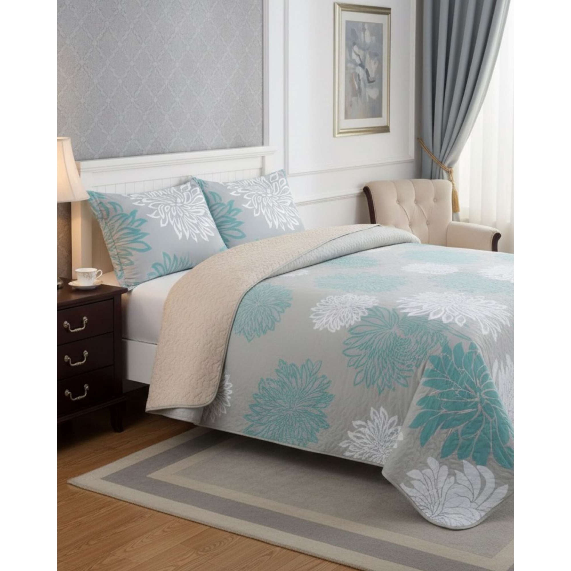 Myl Todo Hogar - Cobertor Quilt Plaza Y Media Con Reverso Sherpa