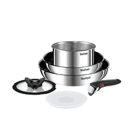 Tefal - Bateria De Cocina Acero Inoxidable Ingenio 6 Piezas Con Mango