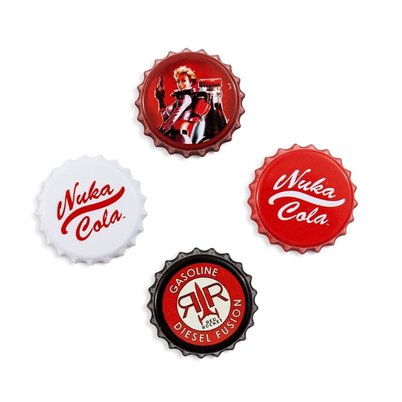 Set magnético de tapones para botella de Nuka-Cola Just Funky Fallout, 4 unidades