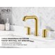 thumbnail image 2 of Grifo de baño KENES color oro cepillado con salida retráctil, 2 manijas, 3 orificios, 2 of 9