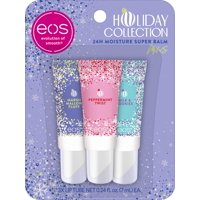 Mini Superbálsamo Para Labios Eos Holiday 24H Moisture, 7 Ml, Paquete De 3