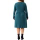 thumbnail image 3 of Agnes Orinda Trajes de Halloween Vestidos de Talla Grande para Mujer Vestido de Punto Midi de Cuello Redondo y Manga Larga 4X Azul Pavo Real, 3 of 6