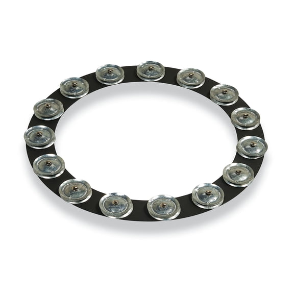 Tambo-Ring Latin Percussion de 14 pulgadas, negro arena, con sonajas de acero
