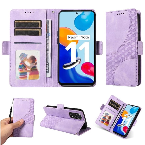 Carcasa FOXDOCK Xiaomi Redmi Note 11 4G de cuero PU, diseño acolchado clásico, protección contra caídas y rayones