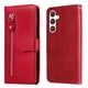 thumbnail image 1 of Funda tipo cartera para Samsung Galaxy S23 FE con bolsillo con cremallera y ranuras para tarjetas – Función de soporte Rojo, 1 of 6