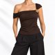 thumbnail image 1 of Polera Tendencia Basica Mujer Poliester S/M L/XL Marron Oscuro, 1 of 7