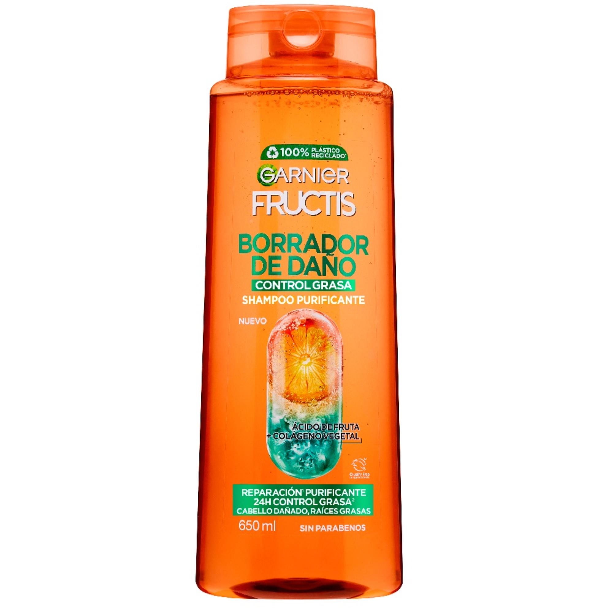 Shampoo Fructis Borrador De Daño Control Grasa 650 ml Garnier