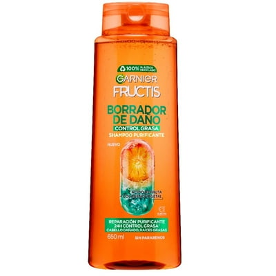 Shampoo Fructis Borrador De Daño Control Grasa 650 Ml Garnier