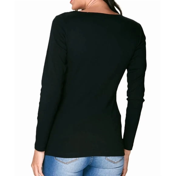 Camiseta Mujer Lady Genny K-321 Algodón Rib Manga Larga