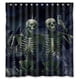 thumbnail image 1 of Cortina de ducha de baño con diseño de calaveras aterradoras, regalo de Halloween, juego de cortina de baño con ganchos, tamaño 66 x 72 pulgadas, 1 of 3