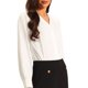 thumbnail image 4 of INSPIRE CHIC Camisa de Mujer con Botones, Manga Larga, Cuello en V, Clásica para Negocios, Talla L, Blanca, 4 of 5