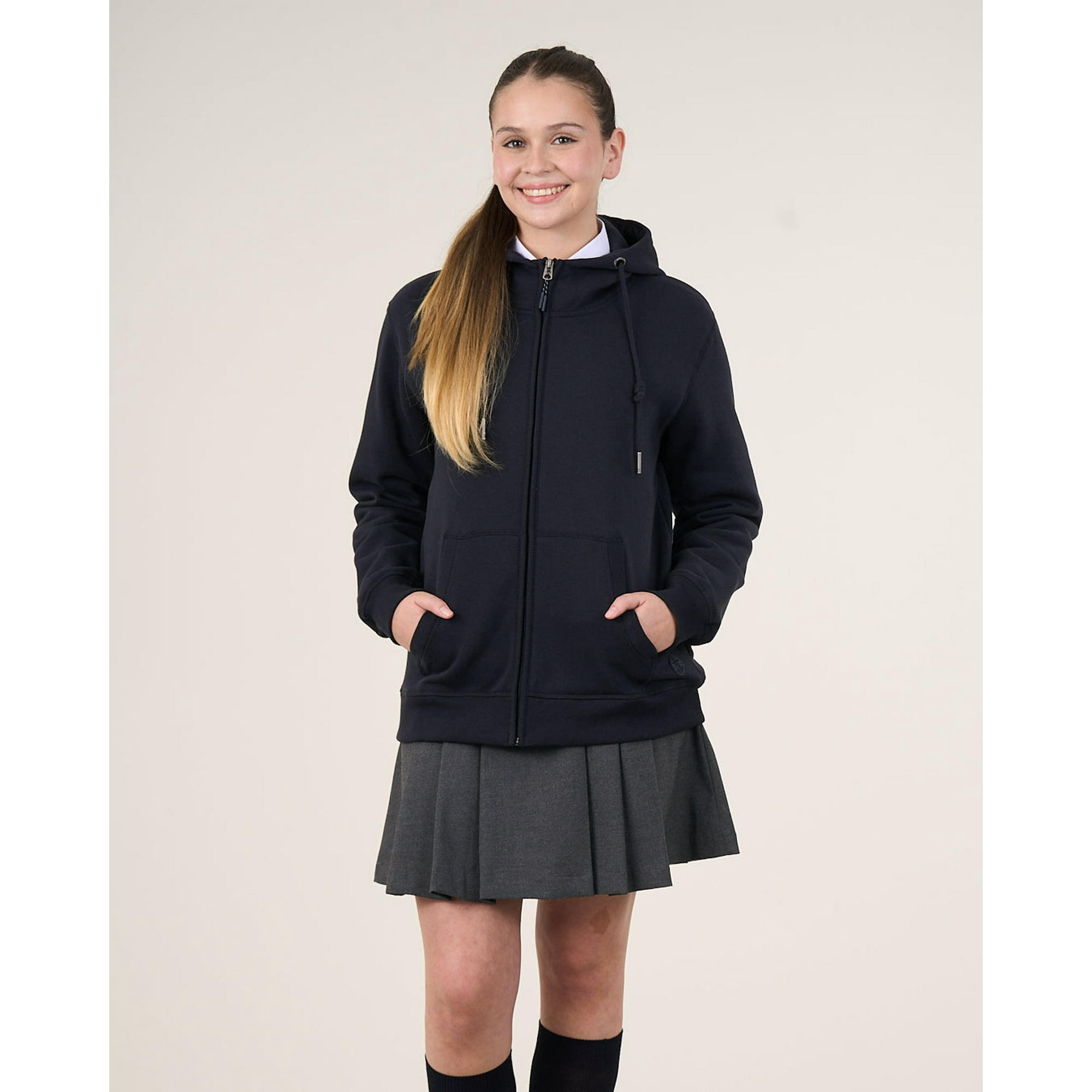 Polemic - Poleron Escolar Franela Niña Cierre Y Gorro S-xl -