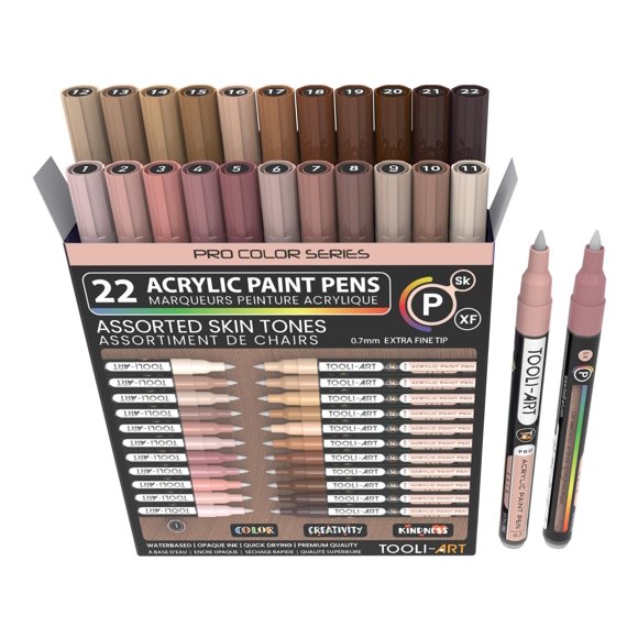 Rotuladores de Pintura TOOLI-ART 22 Tonos de Piel 0.7 mm Extra Fina