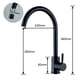 thumbnail image 2 of Llave Monomando De Arco Alto Grifo Cocina Lavaplatos Profesional Negro, 2 of 5