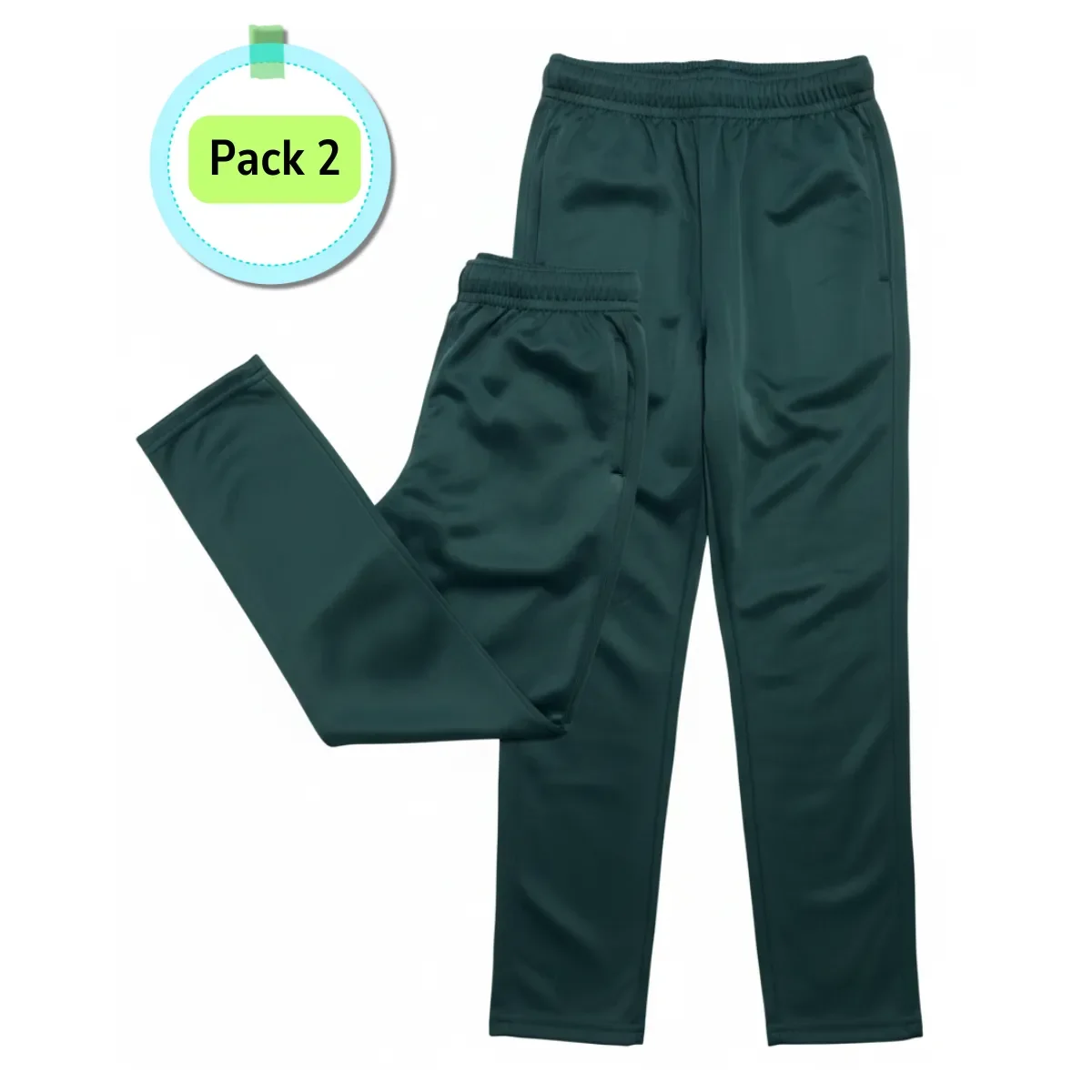 Genérico - Pack 2 Pantalones Buzo Fantasia Niño Niña Escolar Azul / Verde