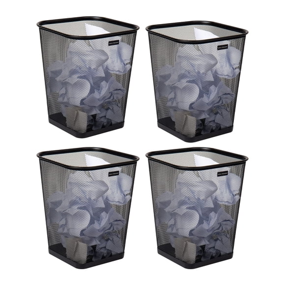 Trash Can Mind Reader Mesh Square, 9,75 de largo x 9,75 de ancho x 12,25 de alto, negro