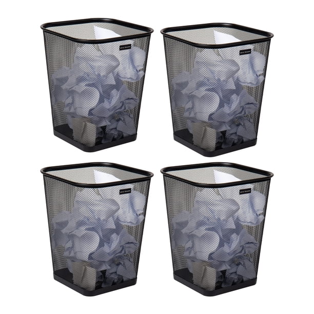 Trash Can Mind Reader Mesh Square, 9,75 de largo x 9,75 de ancho x 12,25 de alto, negro