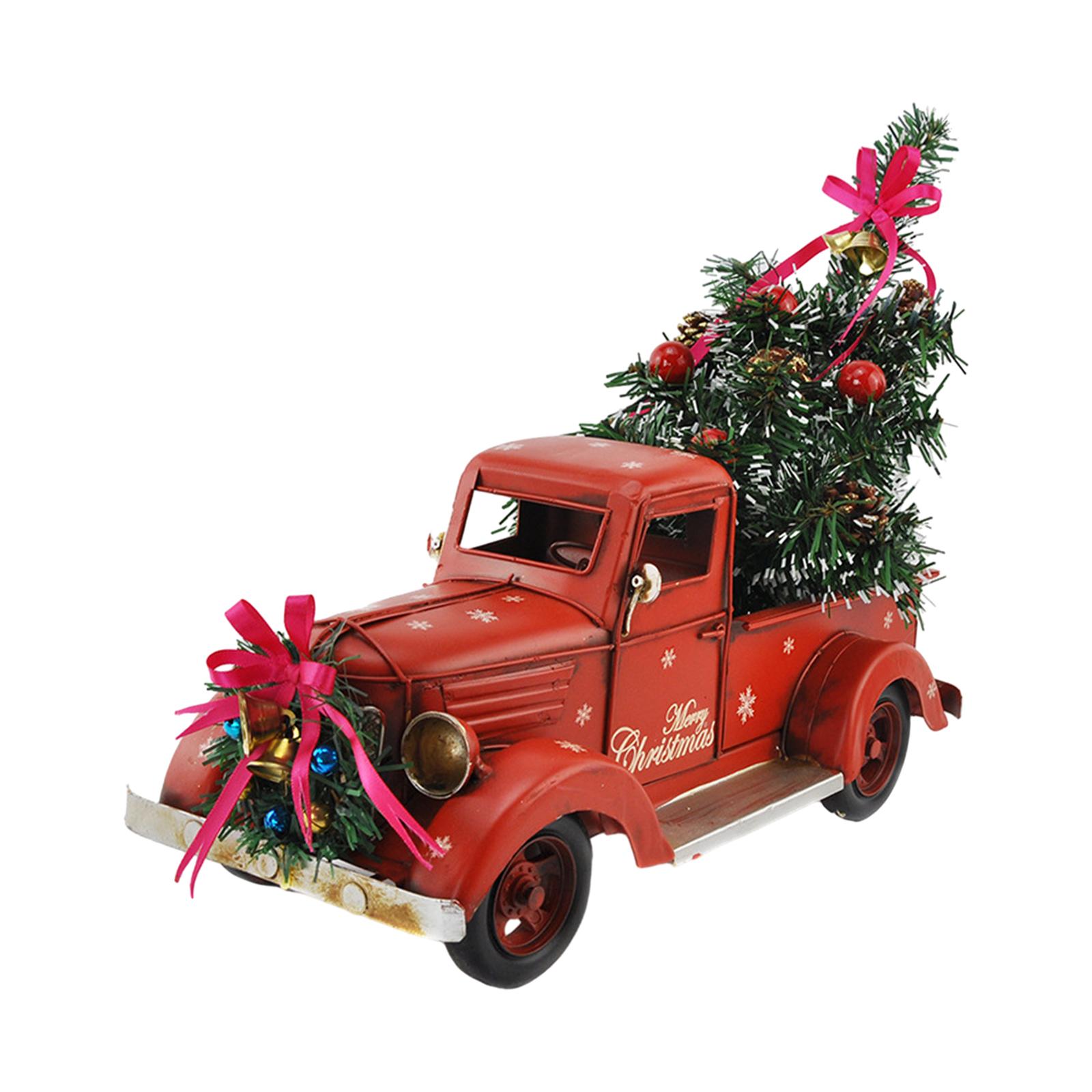 Bothyi - Adorno Retro De Camión Retro Navideño Para Estantes De Centro De Mesa De Comedor