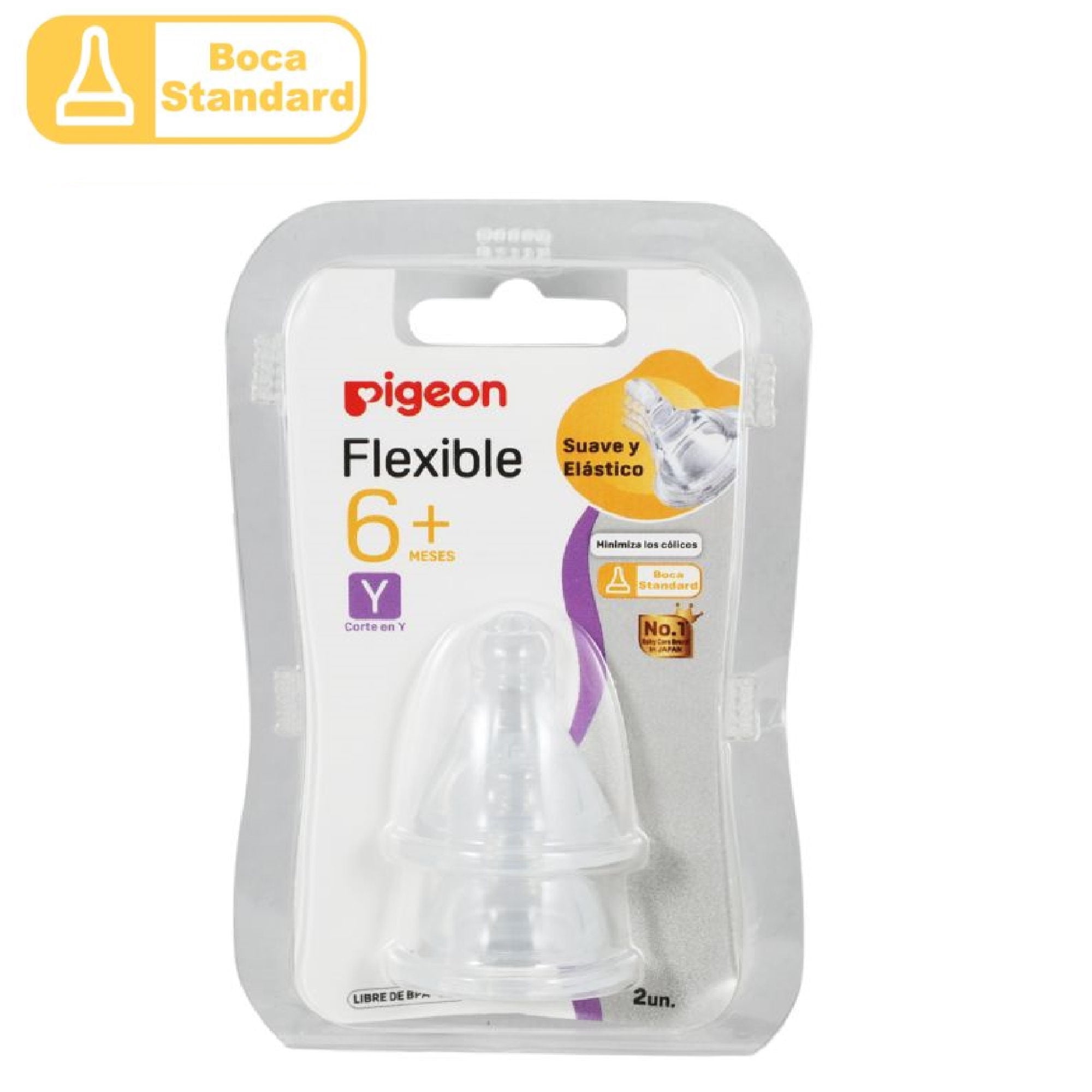 Pigeon - Chupete Peristáltico Boca Standard (2 A 3 Meses) Transparente