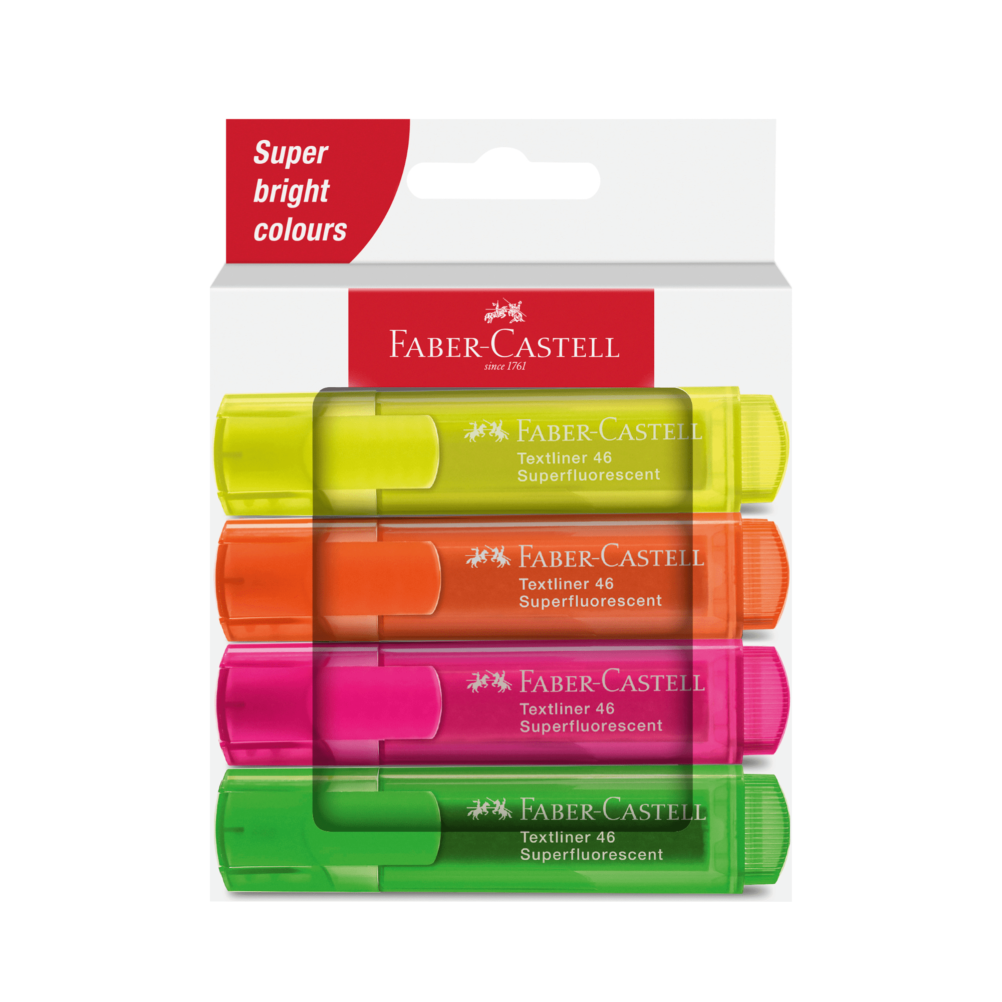 Marcadores Destacadores Faber-castell Estuche Cartón 4 Color