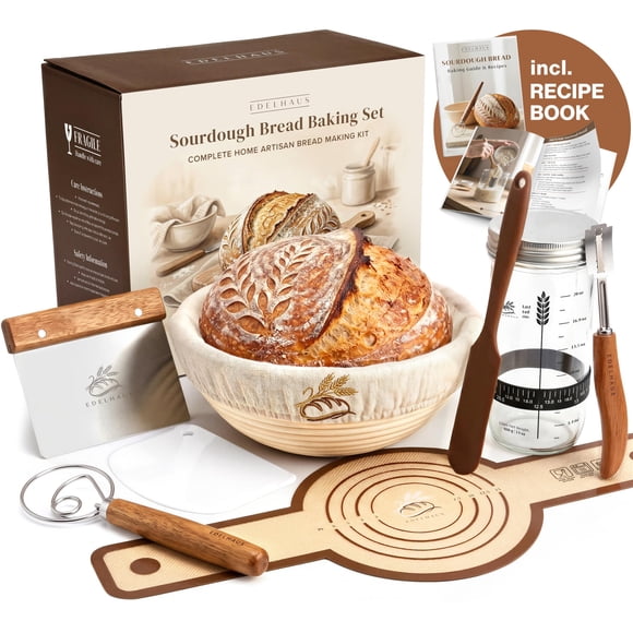 Kit de masa madre EDELHAUS con cesta redonda de fermentación