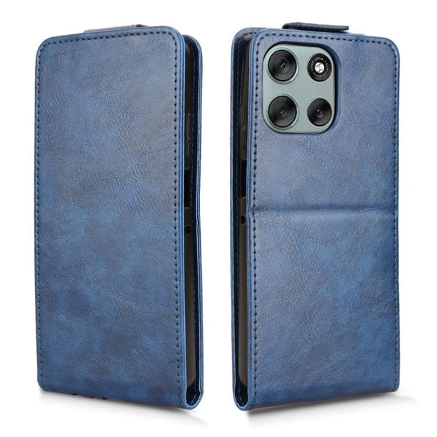 Funda tipo folio para Motorola Moto G56 5G con soporte magnético y protección para la cámara Azul