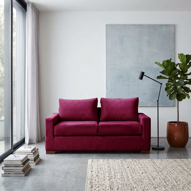 Sofa Livorno 2 C Tela Velvet Burdeo