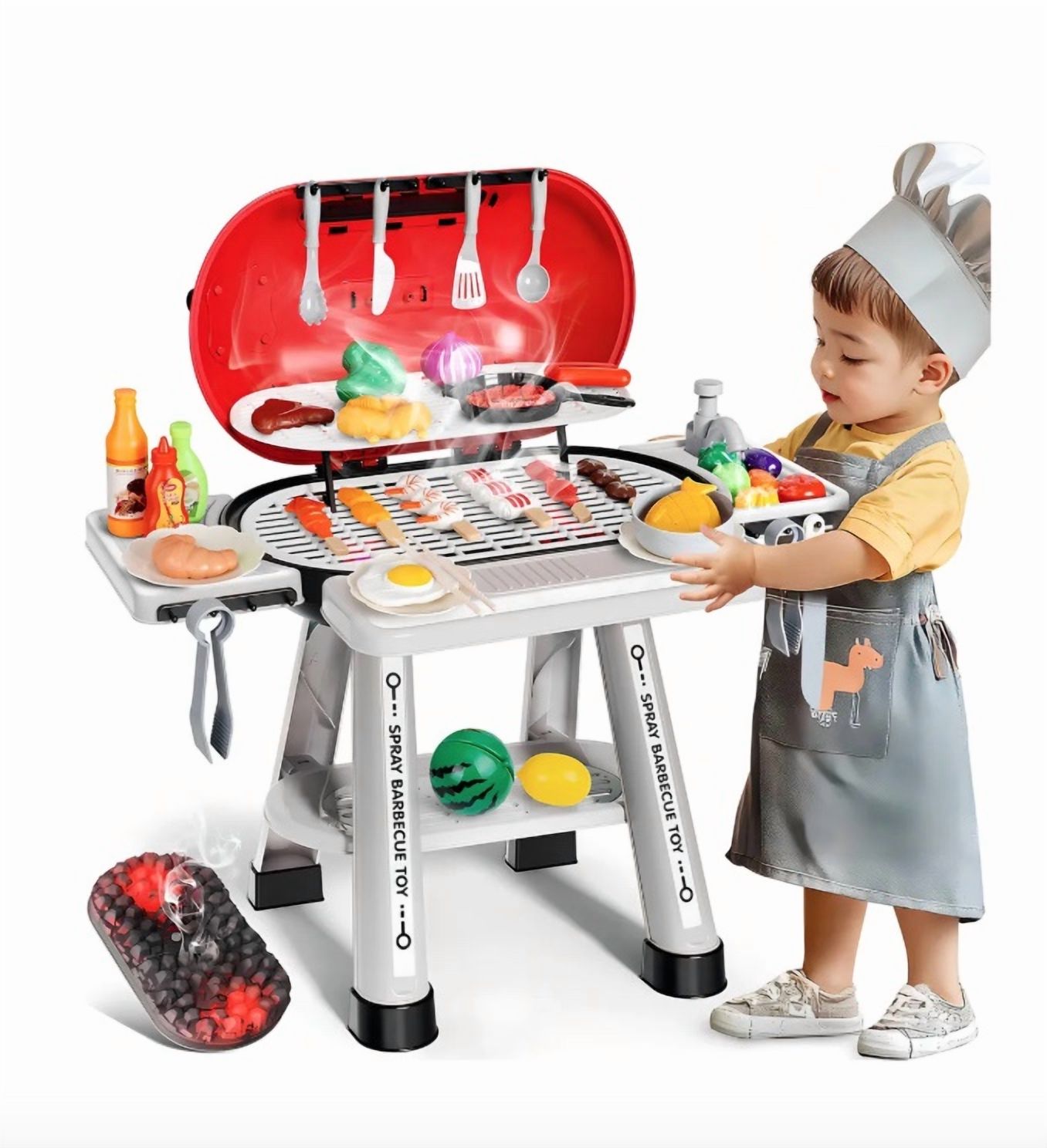 Atlas - Cocina De Juguete Bbq Parrilla Niños 68 Pcs