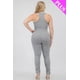 thumbnail image 3 of Conjunto De Top Corto Elástico De Tirantes Lisos Y Pantalón Fruncido Largo Gris Ultimate (talla Grande Para Mujer), 3 of 4