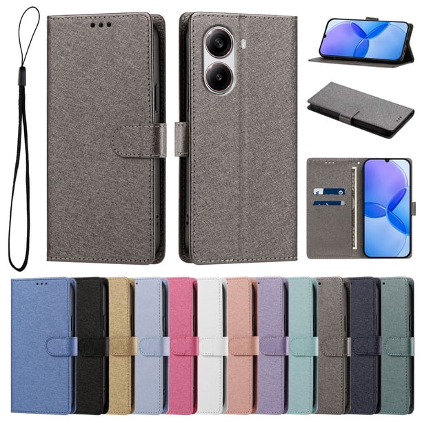 Cartera Funda para Xiaomi Poco X7 Pro 5G Carga Inalámbrica, Gris