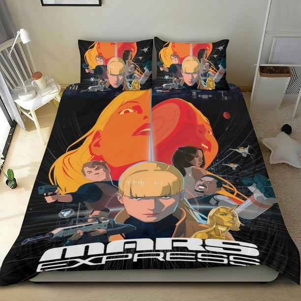 Mars Express Conjunto de sábanas temático, trío de piezas, cómodo y amigable con la piel, diseño único, regalo de decoración para el hogar para familiares, amigos y fans,173cm *218cm
